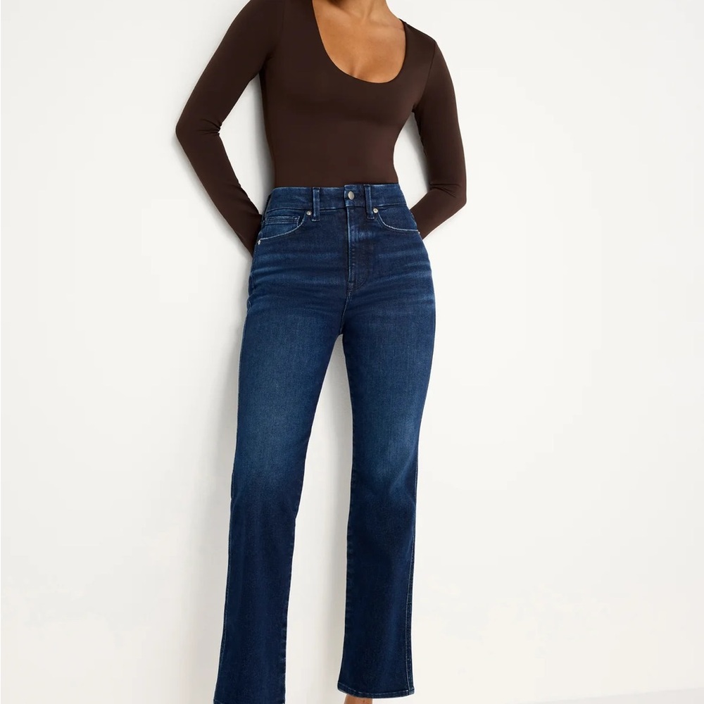 Good American Always Fits Good Curve Straight Size 00-4 Color Indigo 744